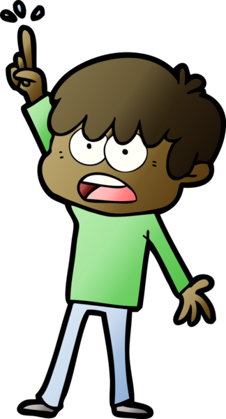 Bir insan tarafından çizilmiş endişeli çizgi film çocuğu.