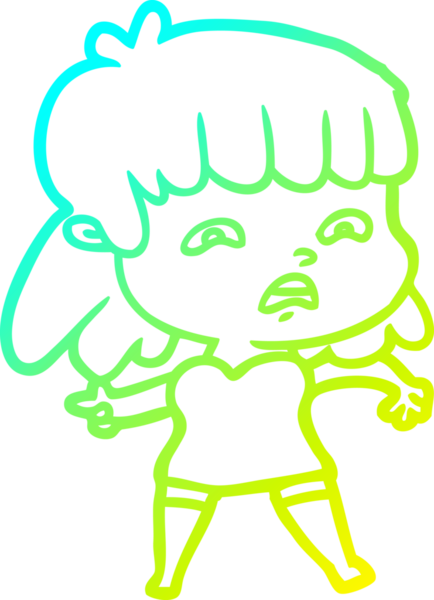 Bir insan tarafından çizilmiş endişeli bir karikatür çizimi.