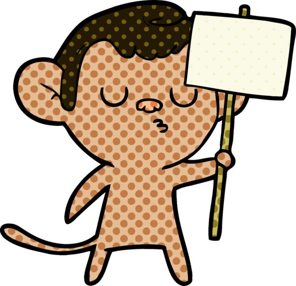 Bir insan tarafından çizilmiş çizgi maymun.