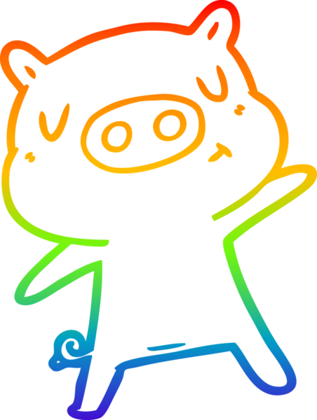 gökkuşağı gradyan çizgi çizimi bir insan tarafından çizilmiş içerikli domuz