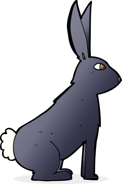 Bir insan tarafından çizilmiş çizgi film tavşanı