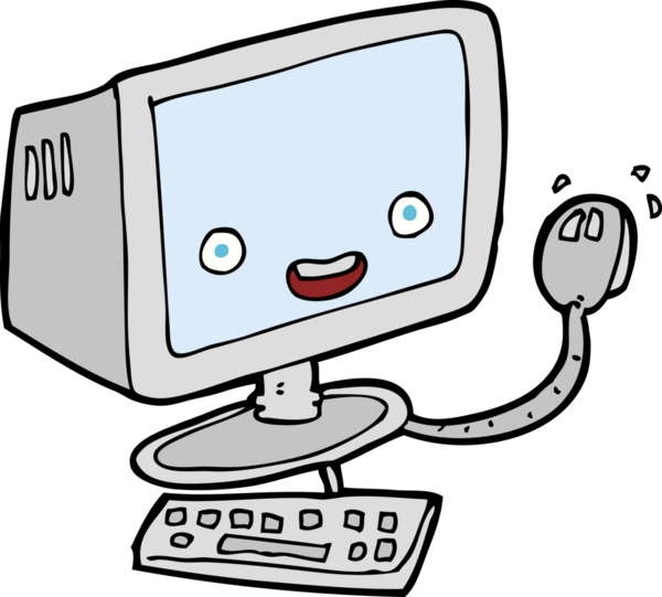 bir insan tarafından çizilmiş karikatür bilgisayarı