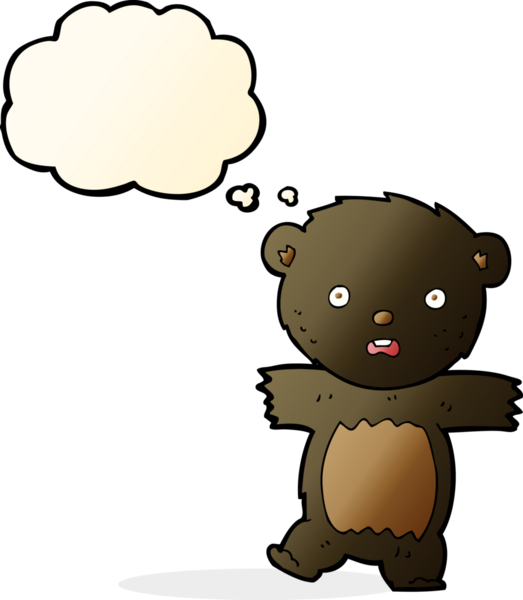 Bir insan tarafından çizilen konuşma baloncuğuyla siyah ayı yavrusu şok oldu.