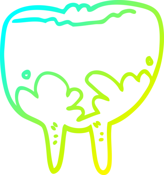 Bir insan tarafından çizilmiş bir çizgi film dişinin soğuk gradyan çizimi.