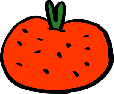 Bir insan tarafından çizilmiş organik portakal karalaması.