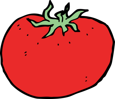 Bir insan tarafından çizilmiş domates çizgi filmi.