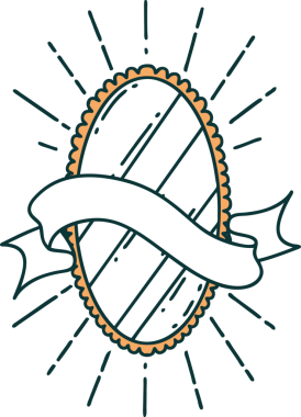 Bir insan tarafından çizilmiş dövme stili parlak aynalı parşömen.