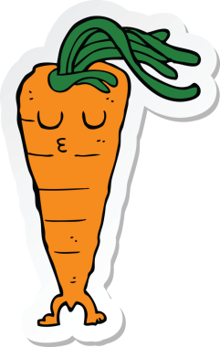 Bir insan tarafından çizilmiş havuç etiketi.