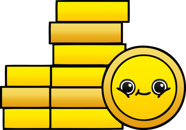 Bir insan tarafından çizilmiş bozuk paranın gölgelenmiş karikatürü