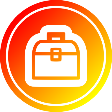 bir insan tarafından çizilen sıcak gradyan bitiş ile araç kutusu dairesel simgesi