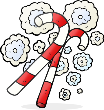 Bir insan tarafından çizilmiş karikatür şeker kamışları.