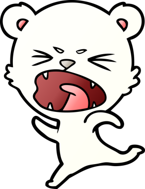 Bir insan tarafından çizilmiş kızgın kutup ayısı çizgi filmi.