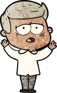 Bir insan tarafından çizilmiş yorgun bir adam.