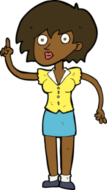 Bir insan tarafından çizilmiş sorusu olan çizgi film kadını.