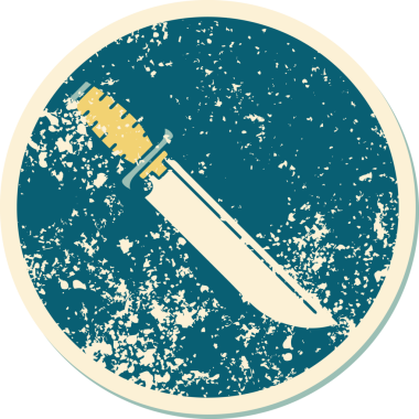 Bir insan tarafından çizilmiş bir bıçağın sembolik dövmesi.