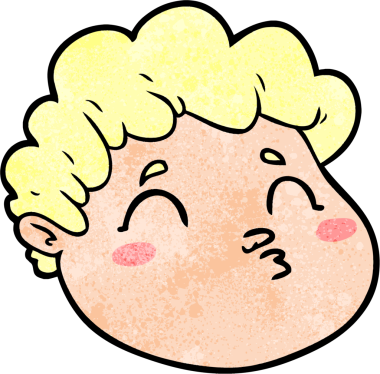 Bir insan tarafından çizilmiş erkek yüzü.