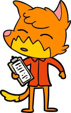 bir insan tarafından çizilmiş tilki çizgi filmi