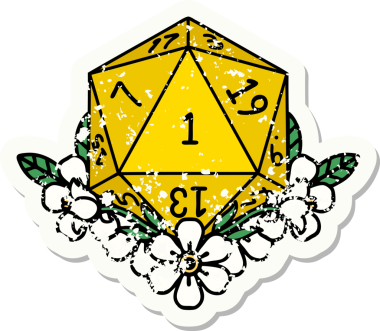 Doğal bir zarın grunge sticker 'ı bir insan tarafından çizilmiş çiçek elementleriyle yuvarlanıyor.