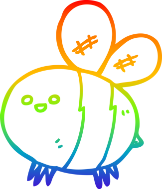 gökkuşağı gradyan çizgi çizimi bir insan tarafından çizilmiş çizgi bir arı