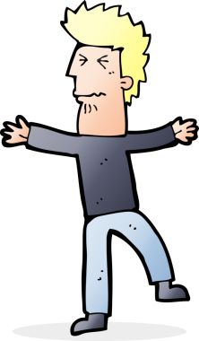 Çizgi film bir insan tarafından çizilmiş stresli adam