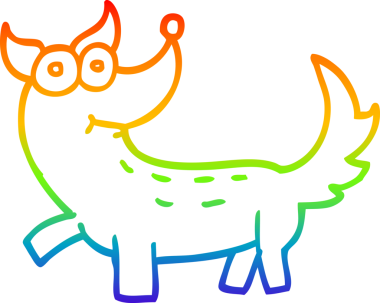 gökkuşağı gradyan çizimi bir insan tarafından çizilmiş bir çizgi köpek