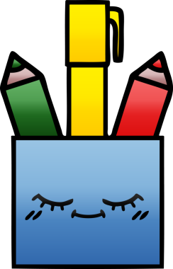 Bir insan tarafından çizilmiş kalem tenceresinin gölgelenmiş karikatürü