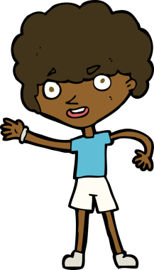 Bir insan tarafından çizilmiş sportif bir çizgi film karakteri