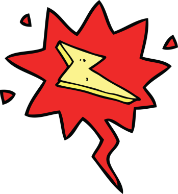 Bir insan tarafından çizilmiş konuşma baloncuklu karikatür yıldırımı