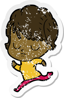 Bir insan tarafından çizilmiş karikatür bir kadının sıkıntılı çıkartması.