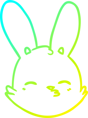 Bir insan tarafından çizilmiş bir çizgi film tavşan yüzü çizimi.