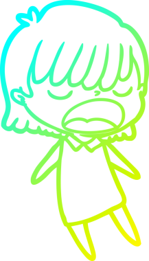 Bir insan tarafından yüksek sesle çizilmiş bir karikatür kadın çizimi.