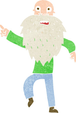 Çizgi film bir insan tarafından çizilmiş yaşlı bir adam stresli