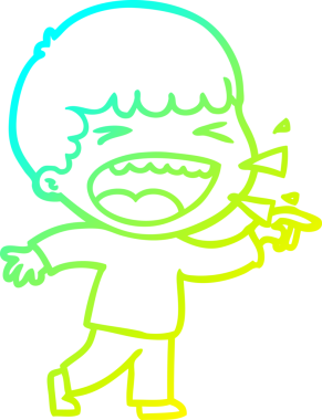 Bir insan tarafından çizilmiş gülen adamın soğuk çizgi çizimi.