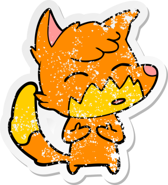 Bir insan tarafından çizilmiş tilki çizgi filminin sıkıntılı çıkartması.