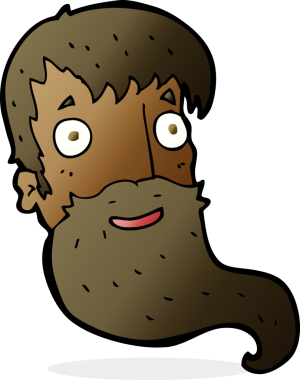 Bir insan tarafından çizilmiş sakallı bir adam.