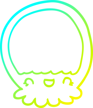 Bir insan tarafından çizilmiş bir denizanasının soğuk gradyan çizgisi