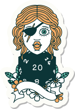 Bir insan tarafından çizilmiş doğal 20 zarlı düzenbaz insan etiketi.