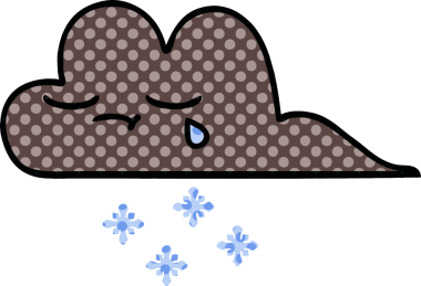 Bir insan tarafından çizilmiş fırtına kar bulutu çizgi filmi.