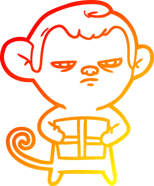 Bir insan tarafından çizilmiş çizgi film maymunu çizimi