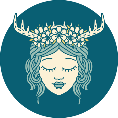 Bir insan tarafından çizilmiş insan Druid karakter simgesi