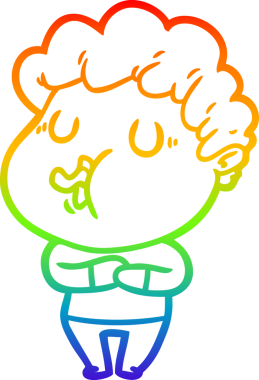 Gökkuşağı gradyan çizimi bir insan tarafından çizilmiş bir çizgi film karakteri.