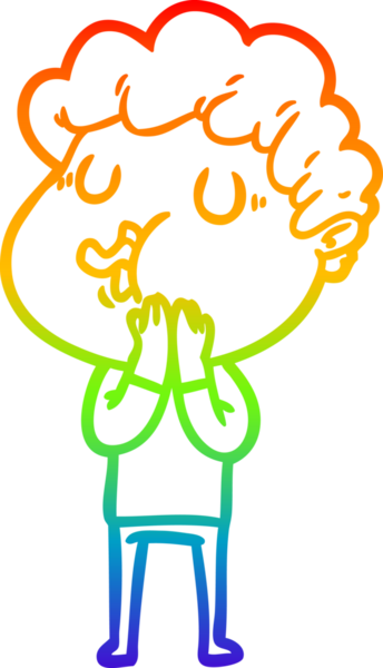 Gökkuşağı gradyan çizimi bir insan tarafından çizilmiş bir çizgi film karakteri.