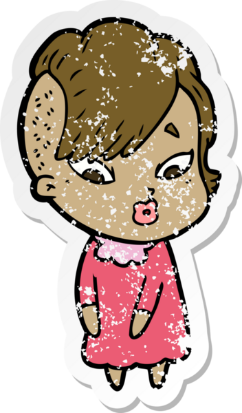 Bir insan tarafından çizilmiş üzgün bir karikatür çıkartması.