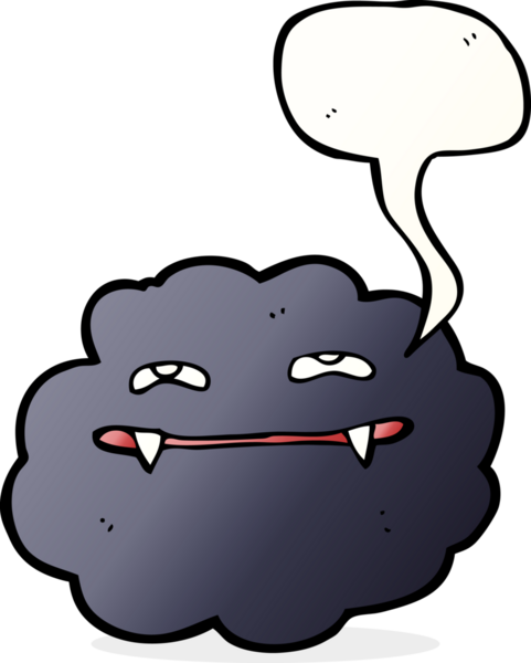 Bir insan tarafından çizilmiş konuşma balonlu çizgi vampir bulutu.