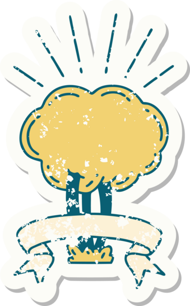 Bir insan tarafından çizilmiş dövme stili bir ağacın eski etiketi.