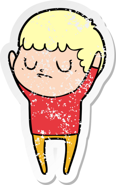 Bir insan tarafından çizilmiş huysuz bir çocuğun sıkıntılı çıkartması.