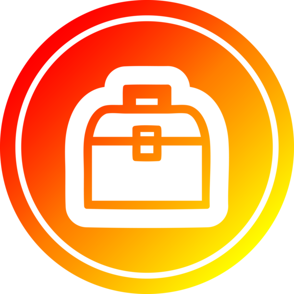 bir insan tarafından çizilen sıcak gradyan bitiş ile araç kutusu dairesel simgesi