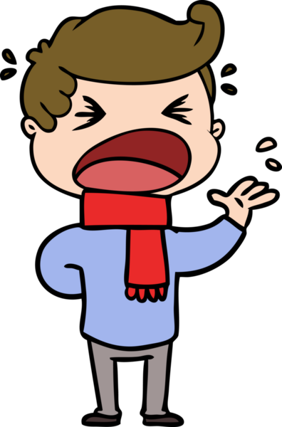 Bir insan tarafından çizilmiş bağıran adam çizgi filmi.