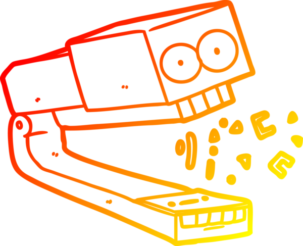 Bir insan tarafından çizilmiş çılgın bir çizgi film zımbasının sıcak çizgi çizimi