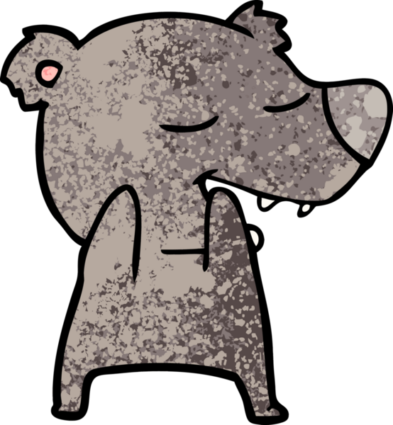 Bir insan tarafından çizilmiş çizgi film ayısı.